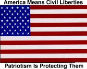 [ America Means Civil Liberties / Patriotism is Protecting Them / www.aclu.org/safeandfree ]